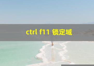 ctrl f11 锁定域